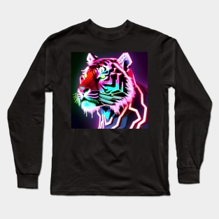 Trippy Psychedelic Neon Tigers 14 Long Sleeve T-Shirt